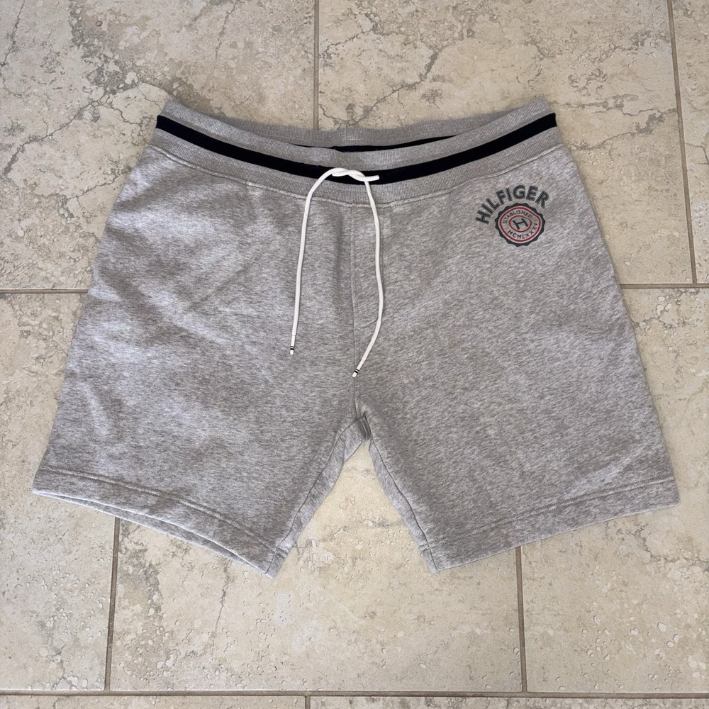 Tommy Hilfiger Sweat Shorts Men's XL Gray Grey Fleece Extra Large